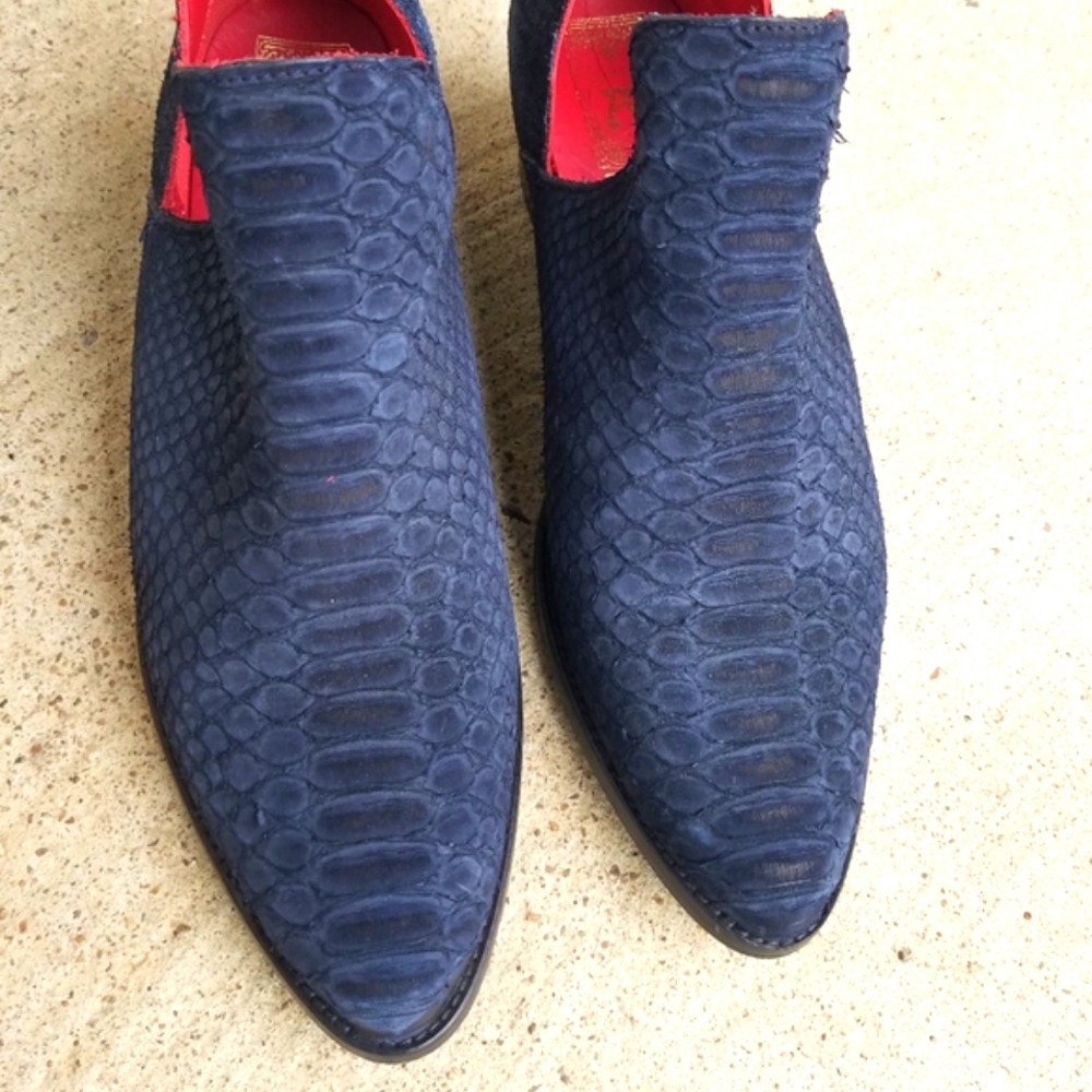 Chelsea Boots Navy Snake Size 10M